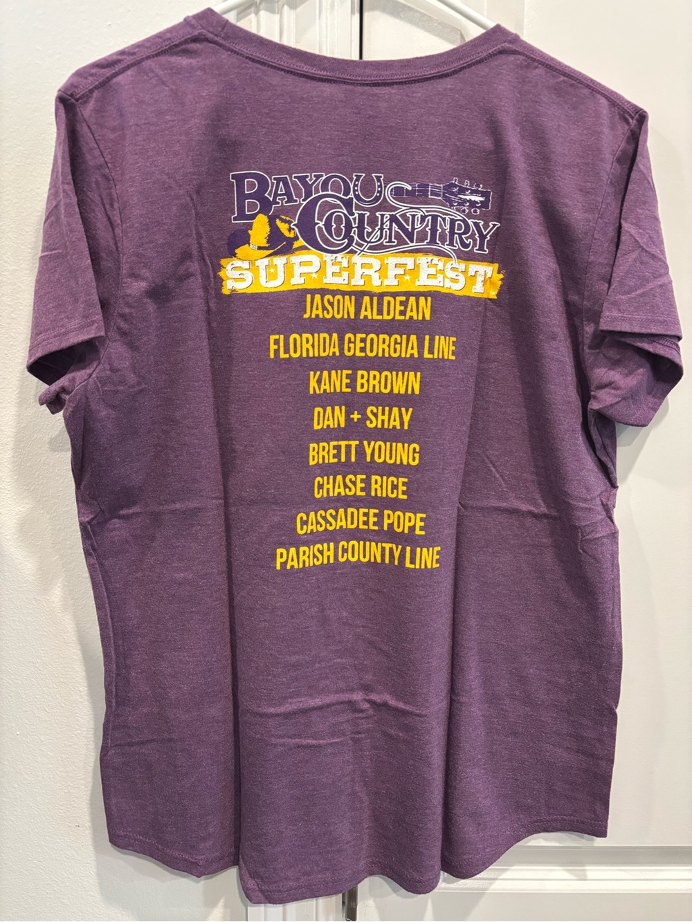 2019 Bayou Country Superfest LSU Shirt Jason Aldean Kenny Chesney • Women’s XL